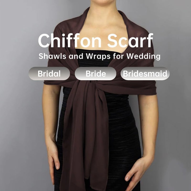 Harewom Chiffon Hijab for Women Sheer Shawl and Wraps for Wedding Bridal Scarves Summer Lightweight Sun-proof Scarf - Image 5